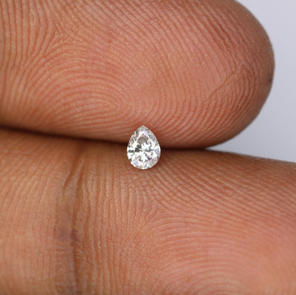 0.17 CT Stunning White Pear Shape Salt and Pepper Diamond - Natural Loose Gemstone Ideal for Engagement Rings and Unique Jewelry Creations.
