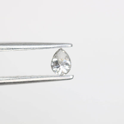 0.17 CT Stunning White Pear Shape Salt and Pepper Diamond - Natural Loose Gemstone Ideal for Engagement Rings and Unique Jewelry Creations.