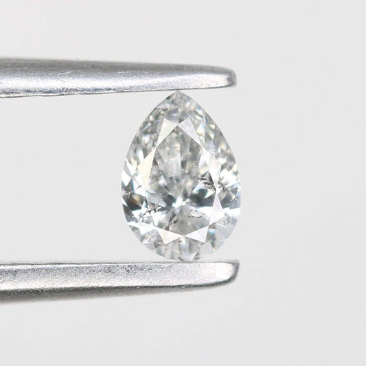 0.17 CT Unique Pear Shape Salt and Pepper Diamond - Natural White Loose Gemstone Perfect for Custom Rings and One-of-a-Kind Jewelry Pieces.