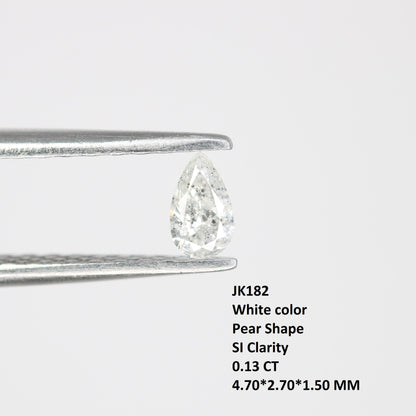 0.13 CT Natural White Salt and Pepper Pear Shape Diamond - Stunning Loose Gemstone Perfect for Custom Rings and Unique Jewelry Designs.