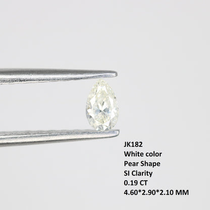 0.19 CT White Pear Shape Salt and Pepper Diamond - Natural Loose Gemstone Ideal for Unique Engagement Rings and Jewelry Creations.