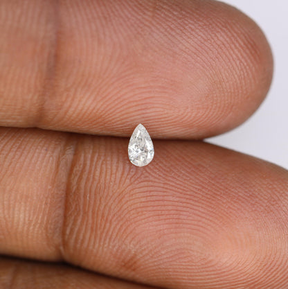 0.13 CT Natural White Salt and Pepper Pear Shape Diamond - Stunning Loose Gemstone Perfect for Custom Rings and Unique Jewelry Designs.