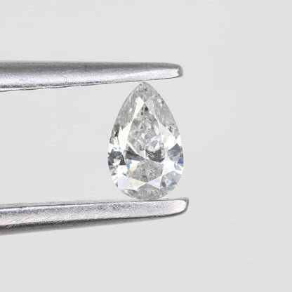 0.14 CT Pear Shape Salt and Pepper Diamond - Natural White Loose Gemstone Ideal for Engagement Rings and Artisan Jewelry Design.