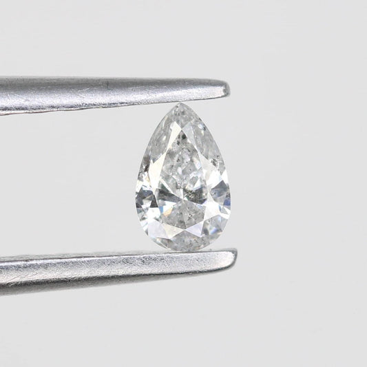 0.14 CT Pear Shape Salt and Pepper Diamond - Natural White Loose Gemstone Ideal for Engagement Rings and Artisan Jewelry Design.