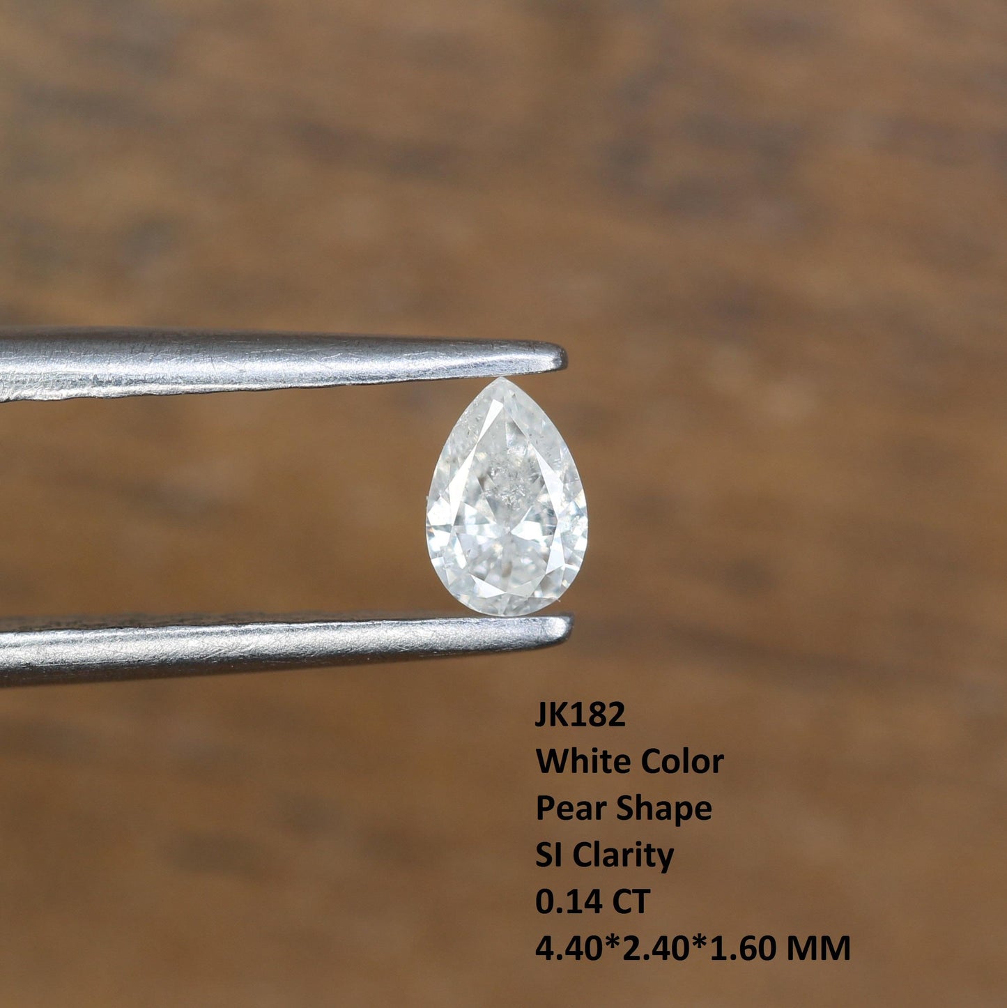 0.14 CT Pear Shape Salt and Pepper Diamond - Natural White Loose Gemstone Perfect for Unique Engagement Rings and Custom Jewelry Design