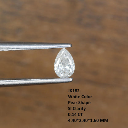 0.14 CT Pear Shape Salt and Pepper Diamond - Natural White Loose Gemstone Perfect for Unique Engagement Rings and Custom Jewelry Design