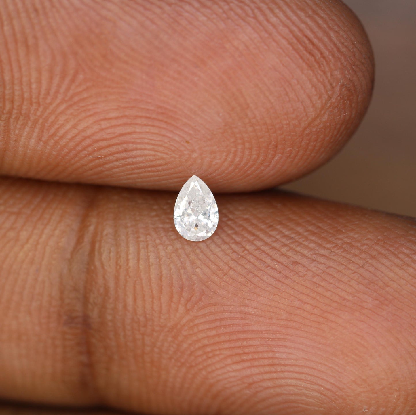 0.14 CT Pear Shape Salt and Pepper Diamond - Natural White Loose Gemstone Perfect for Unique Engagement Rings and Custom Jewelry Design