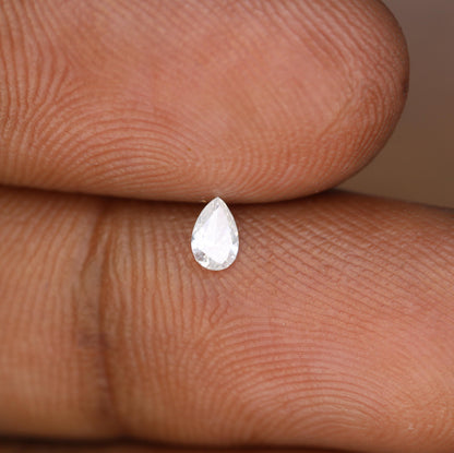 0.14 CT Pear Shape Salt and Pepper Diamond - Natural White Loose Gemstone Perfect for Unique Engagement Rings and Custom Jewelry Design