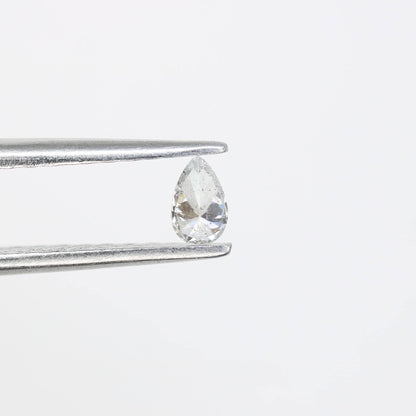 0.14 CT Pear Shape Salt and Pepper Diamond - Natural White Loose Gemstone Ideal for Engagement Rings and Artisan Jewelry Design.