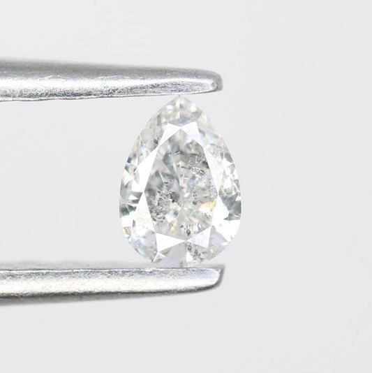 0.16 CT Natural Loose Pear Shape Diamond Salt And Pepper Pear Cut Diamond Natural Black Grey Diamond Pear Rose Cut Diamond