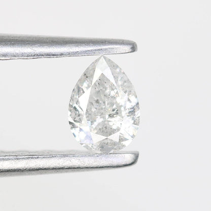 0.17 Carat Pear Shape Salt and Pepper Diamond - Natural White Loose Gemstone for Engagement Ring
