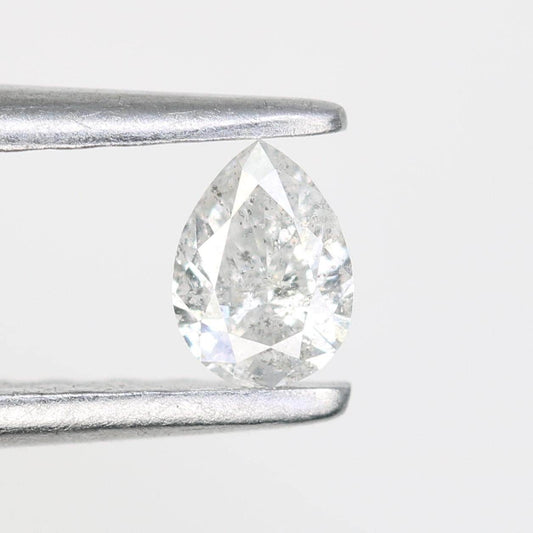 0.17 Carat Pear Shape Salt and Pepper Diamond - Natural White Loose Gemstone for Engagement Ring