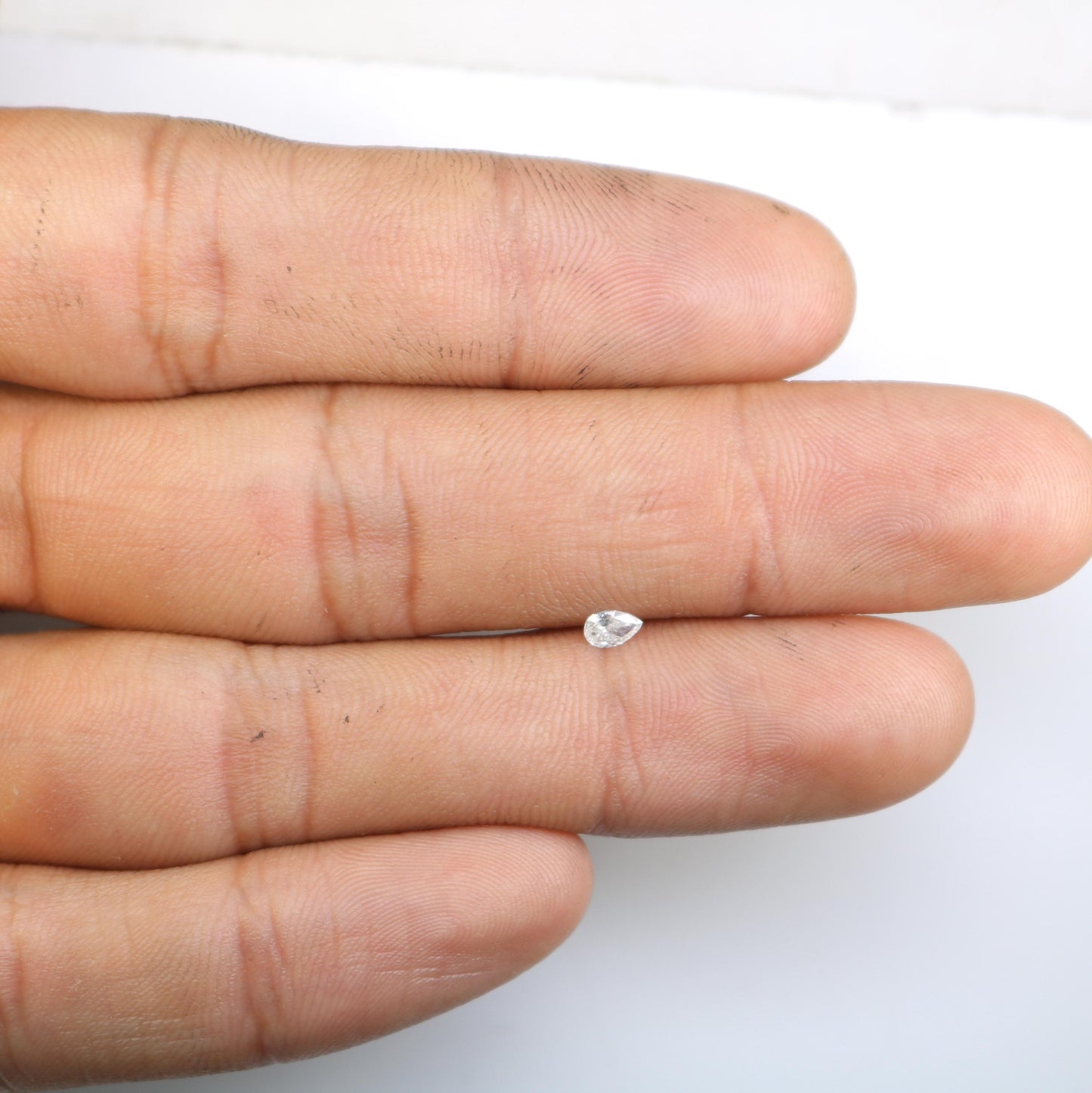 0.14 CT Pear Shape Salt and Pepper Diamond - Natural White Loose Gemstone Perfect for Unique Engagement Rings and Custom Jewelry Design