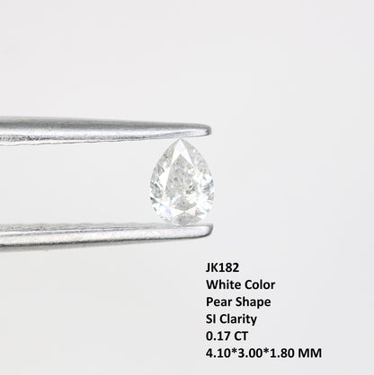 0.17 Carat Pear Shape Salt and Pepper Diamond - Natural White Loose Gemstone for Engagement Ring