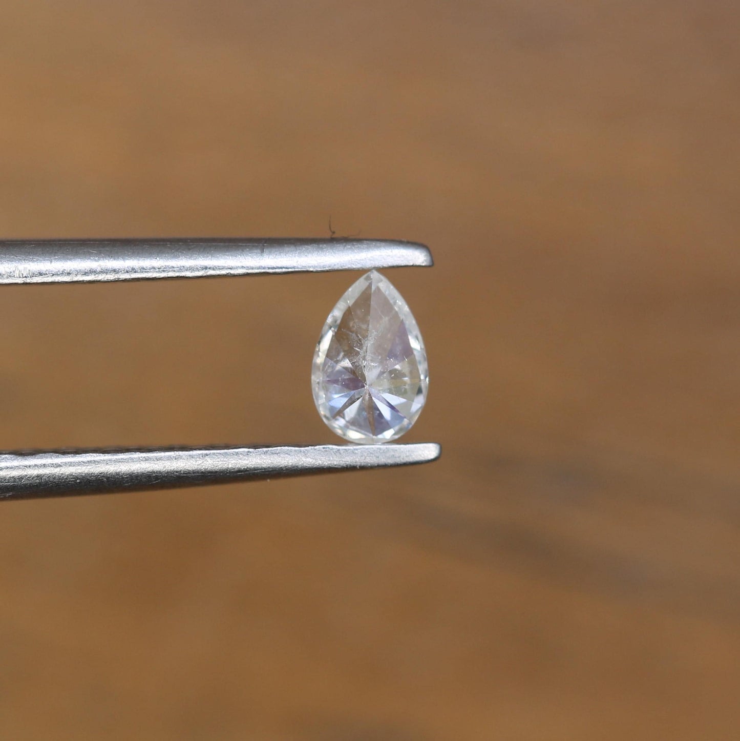 0.14 CT Pear Shape Salt and Pepper Diamond - Natural White Loose Gemstone Perfect for Unique Engagement Rings and Custom Jewelry Design