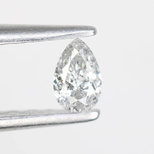 0.16 Carat Premium Quality Pear Shape Salt and Pepper Natural Diamond - Stunning Rose Cut Gemstone