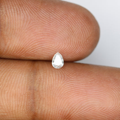0.16 CT Natural Loose Pear Shape Diamond Salt And Pepper Pear Cut Diamond Natural Black Grey Diamond Pear Rose Cut Diamond