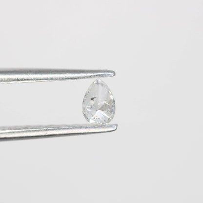 0.16 CT Natural Loose Pear Shape Diamond Salt And Pepper Pear Cut Diamond Natural Black Grey Diamond Pear Rose Cut Diamond