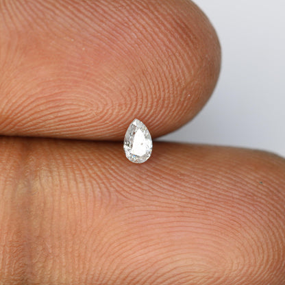 0.16 Carat Premium Quality Pear Shape Salt and Pepper Natural Diamond - Stunning Rose Cut Gemstone