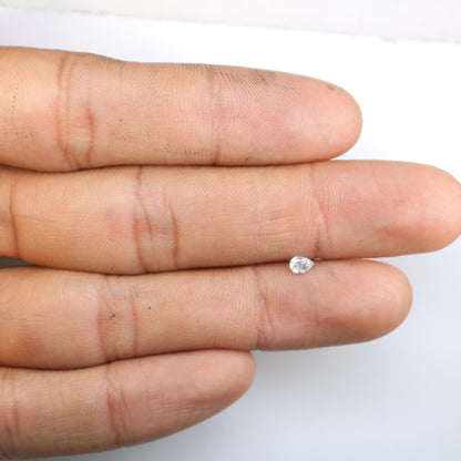 0.16 CT Natural Loose Pear Shape Diamond Salt And Pepper Pear Cut Diamond Natural Black Grey Diamond Pear Rose Cut Diamond