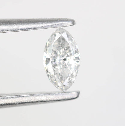 0.14 CT Natural Loose Marquise Shape Diamond Salt And Pepper Marquise Rose Cut Diamond Black Grey Color Marquise Cut Diamond
