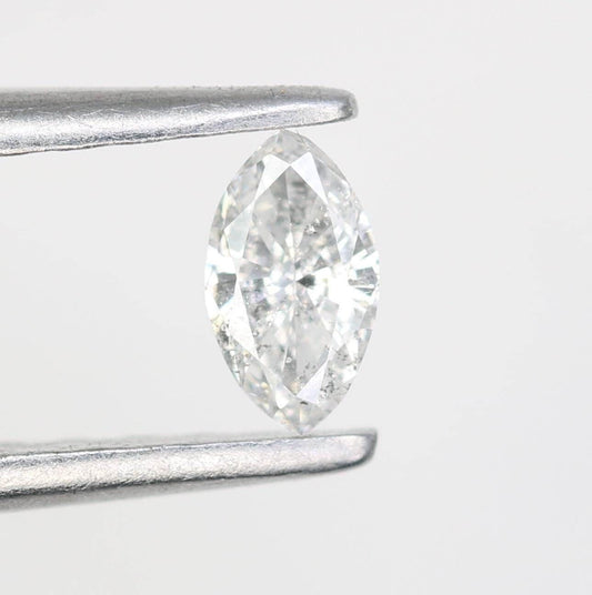 0.14 CT Natural Loose Marquise Shape Diamond Salt And Pepper Marquise Rose Cut Diamond Black Grey Color Marquise Cut Diamond