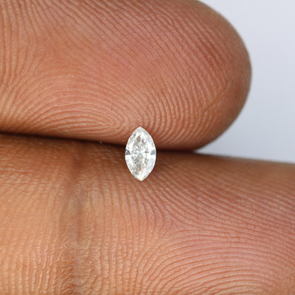 0.14 CT Natural Loose Marquise Shape Diamond Salt And Pepper Marquise Rose Cut Diamond Black Grey Color Marquise Cut Diamond