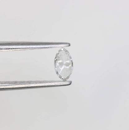 0.14 CT Natural Loose Marquise Shape Diamond Salt And Pepper Marquise Rose Cut Diamond Black Grey Color Marquise Cut Diamond