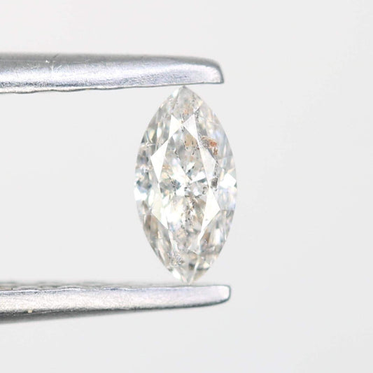 0.17 CT Natural Loose Marquise Shape Diamond Salt And Pepper Marquise White Grey Color Marquise Cut Diamond