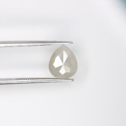 1.51 Carat Natural Grey Pear-Shaped Diamond | 8.80x7.30x2.90mm Opaque Loose Gemstone | Unique Grey Diamond