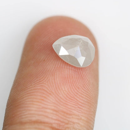 1.51 Carat Natural Grey Pear-Shaped Diamond | 8.80x7.30x2.90mm Opaque Loose Gemstone | Unique Grey Diamond