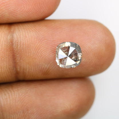 2.29 Carat Natural Salt and Pepper Cushion-Shaped Diamond | 7.50x7.40x4.40mm Opaque Loose Gemstone | Unique Cushion Cut Diamond