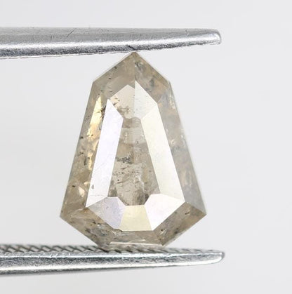 1.55 Carat Natural Grey Prism-Shaped Diamond | 9.00x6.70x3.30mm Opaque Loose Gemstone | Unique Grey Prism Cut Diamond