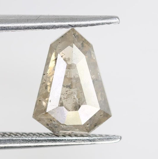 1.55 Carat Natural Grey Prism-Shaped Diamond | 9.00x6.70x3.30mm Opaque Loose Gemstone | Unique Grey Prism Cut Diamond