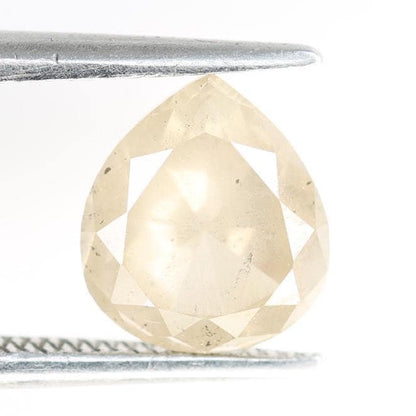 1.80 Carat Natural Light Brown Pear-Shaped Diamond | 7.80x6.90x4.30mm Opaque Loose Gemstone | Unique Light Brown Diamond