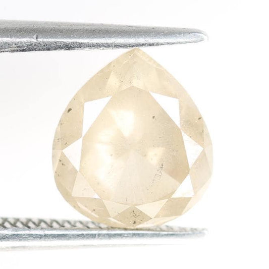 1.80 Carat Natural Light Brown Pear-Shaped Diamond | 7.80x6.90x4.30mm Opaque Loose Gemstone | Unique Light Brown Diamond
