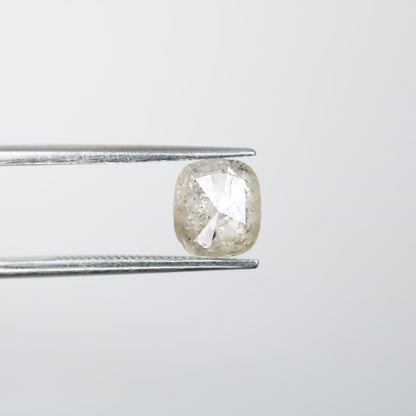 1.53 Carat Natural Salt and Pepper Cushion-Shaped Diamond | 7.10x6.20x3.50mm Opaque Loose Gemstone | Unique Cushion Cut Diamond