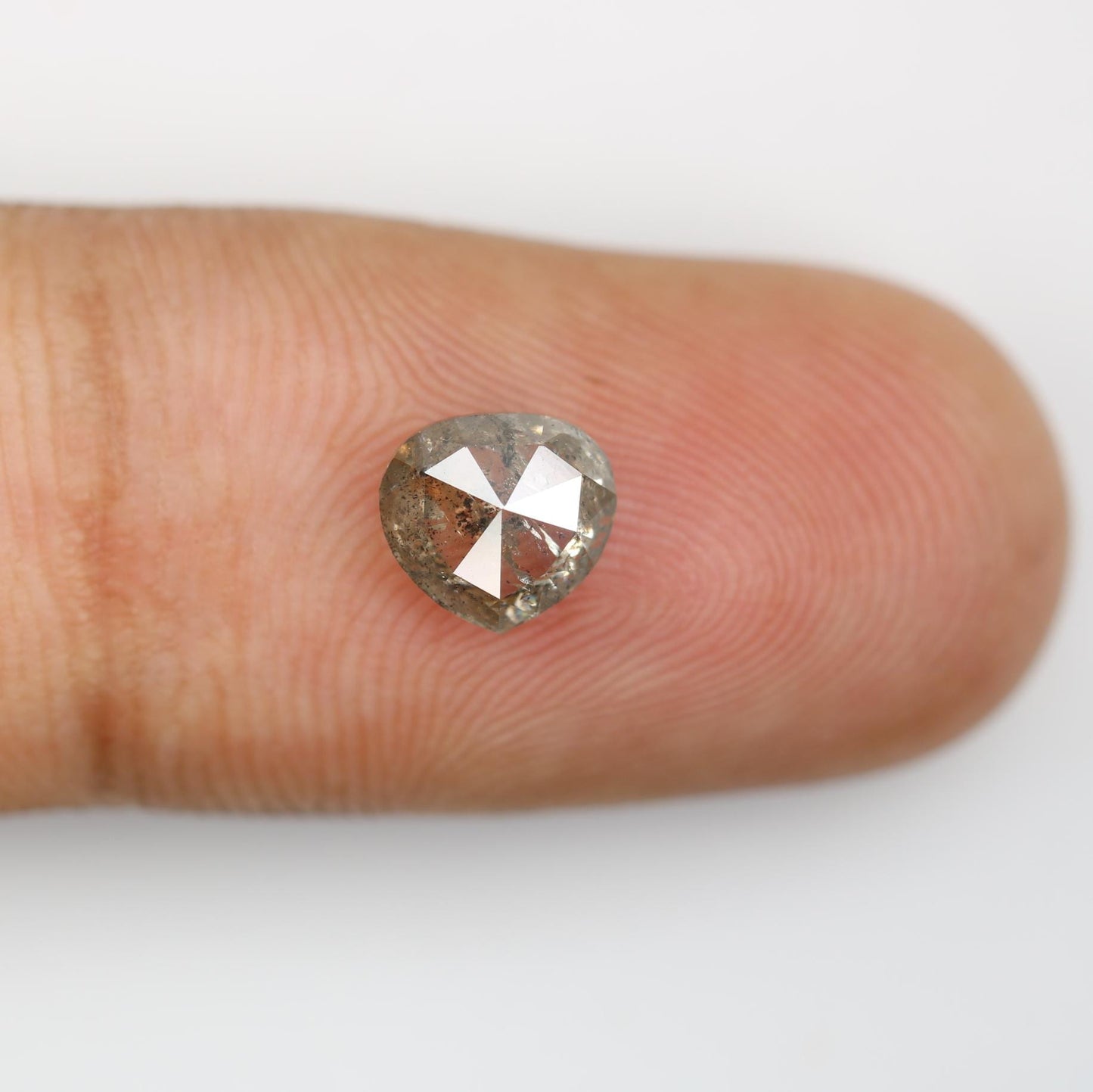 1.26 Carat Natural Salt and Pepper Heart-Shaped Diamond | 6.50x7.00x3.20mm Opaque Loose Gemstone | Unique Heart Cut Diamond