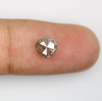 1.26 Carat Natural Salt and Pepper Heart-Shaped Diamond | 6.50x7.00x3.20mm Opaque Loose Gemstone | Unique Heart Cut Diamond