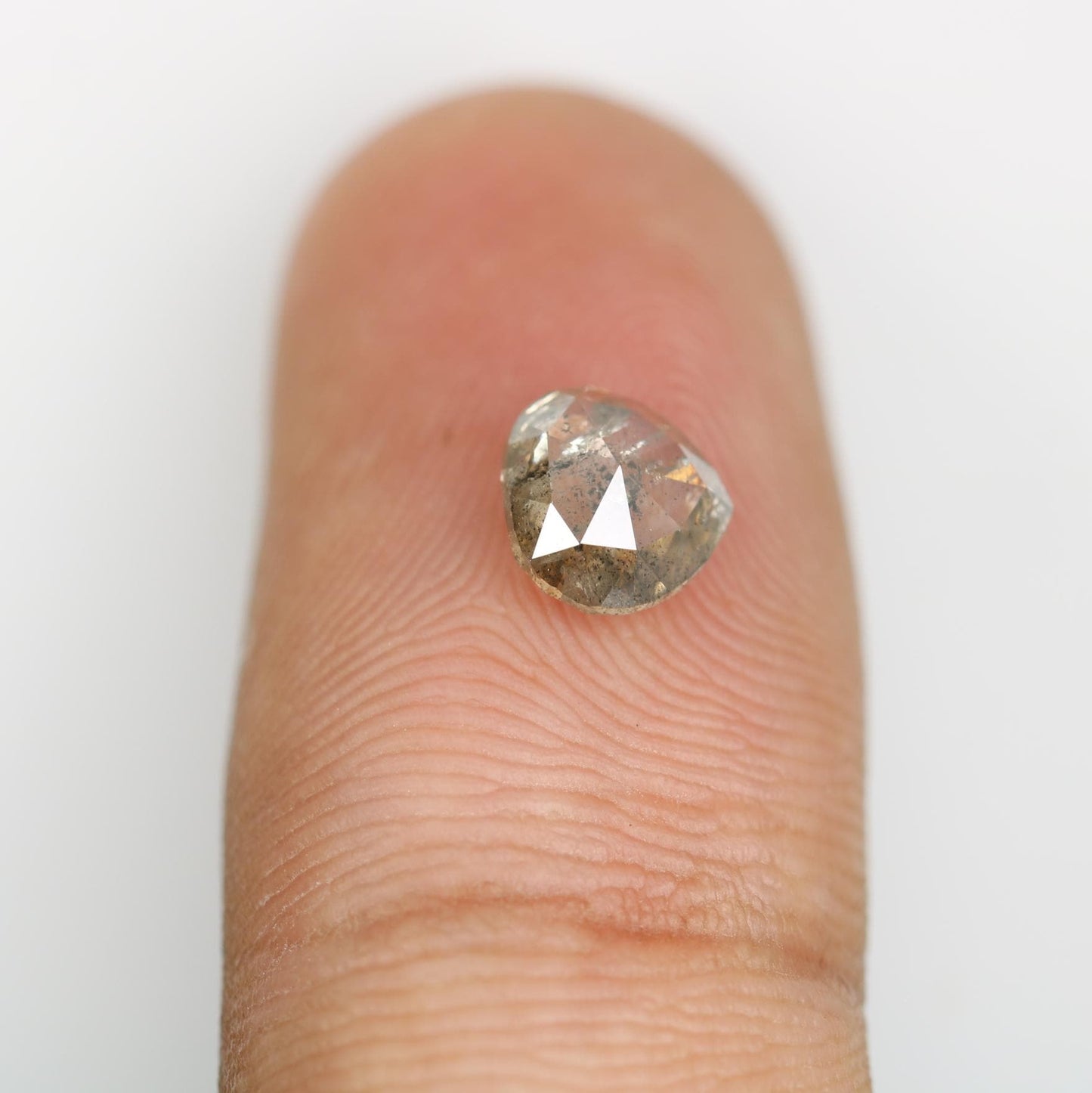 1.26 Carat Natural Salt and Pepper Heart-Shaped Diamond | 6.50x7.00x3.20mm Opaque Loose Gemstone | Unique Heart Cut Diamond