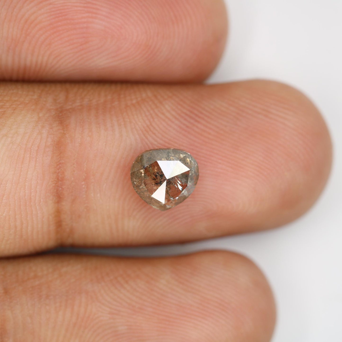 1.26 Carat Natural Salt and Pepper Heart-Shaped Diamond | 6.50x7.00x3.20mm Opaque Loose Gemstone | Unique Heart Cut Diamond