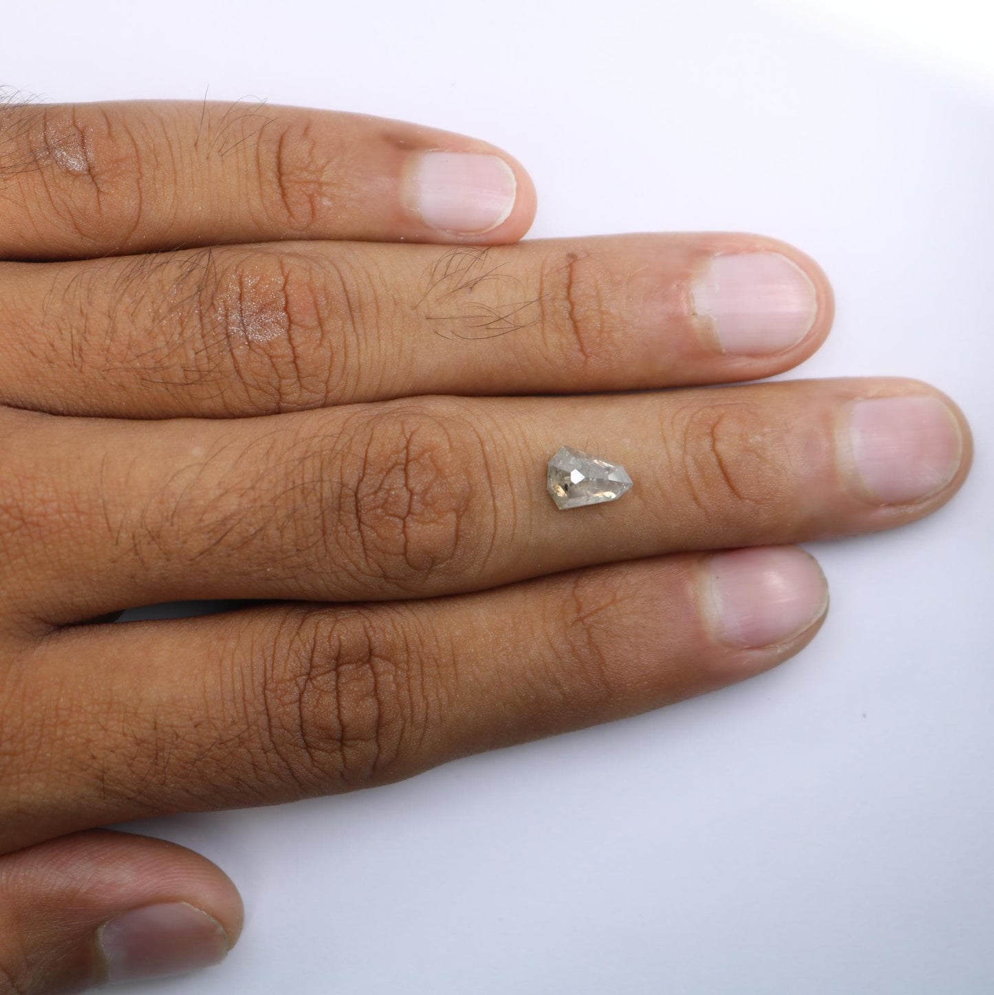 1.55 Carat Natural Grey Prism-Shaped Diamond | 9.00x6.70x3.30mm Opaque Loose Gemstone | Unique Grey Prism Cut Diamond