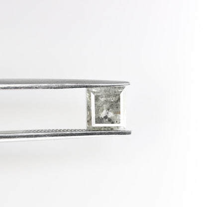 1.37 Carat Natural Salt and Pepper Square-Shaped Diamond | 6.00x5.50x3.80mm Opaque Loose Gemstone | Unique Square Cut Diamond