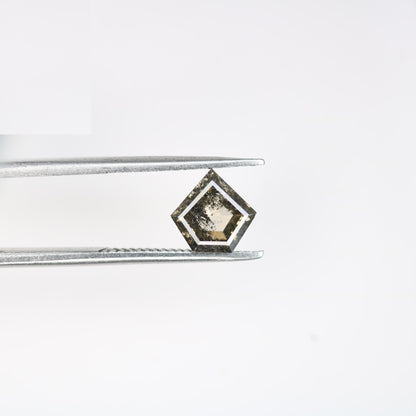 1.16 Carat Natural Salt and Pepper Geometric Diamond | 7.00x7.20x3.40mm Opaque Loose Gemstone | Unique Geometric Cut Diamond