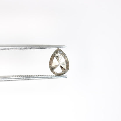 0.86 Carat Natural Salt and Pepper Pear-Shaped Diamond | 7.60x5.60x2.70mm Opaque Loose Gemstone | Unique Pear Cut Diamond