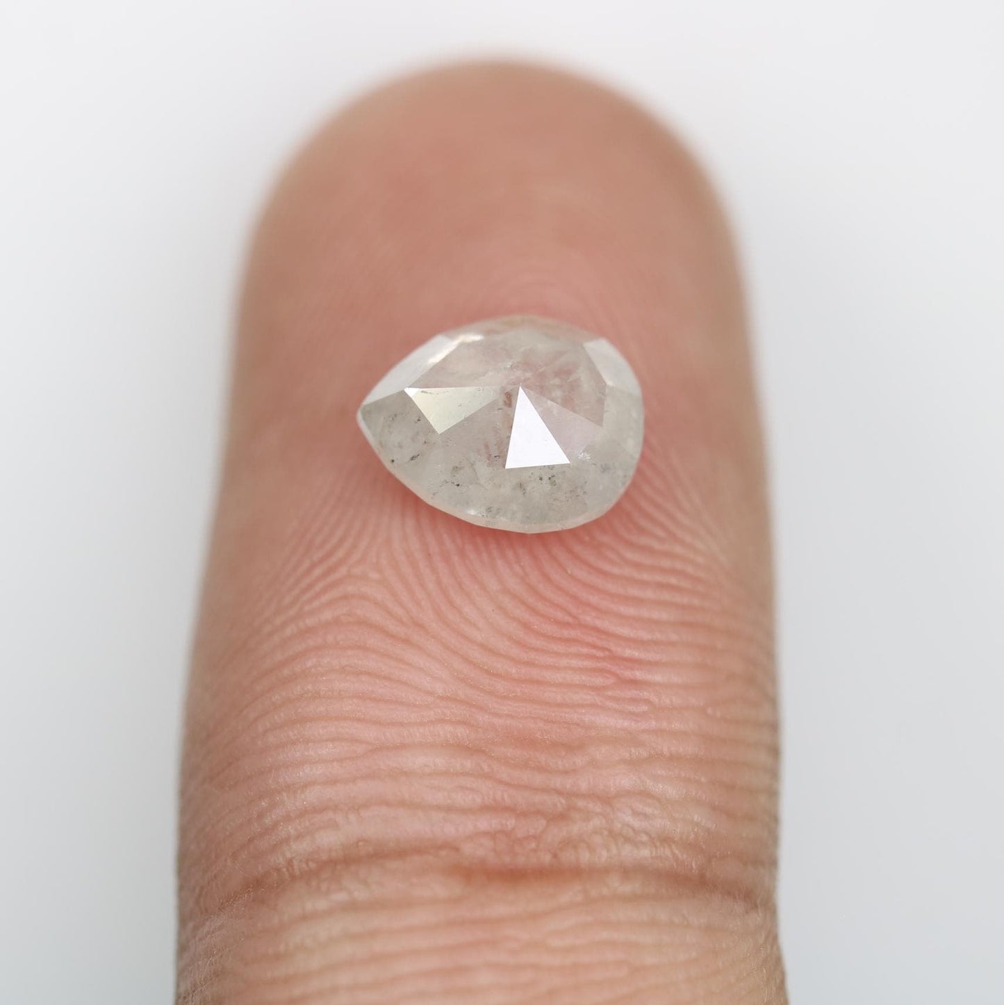 1.73 Carat Natural Grey Pear-Shaped Diamond | 8.30x6.80x3.60mm Opaque Loose Gemstone | Unique Grey Diamond