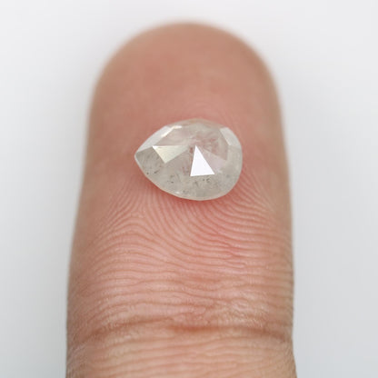 1.73 Carat Natural Grey Pear-Shaped Diamond | 8.30x6.80x3.60mm Opaque Loose Gemstone | Unique Grey Diamond
