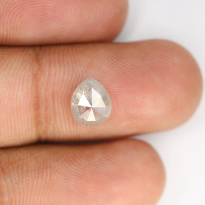1.73 Carat Natural Grey Pear-Shaped Diamond | 8.30x6.80x3.60mm Opaque Loose Gemstone | Unique Grey Diamond