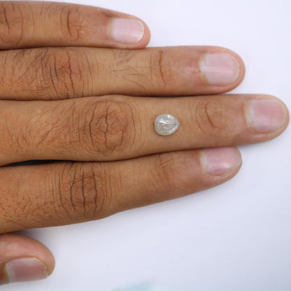 1.73 Carat Natural Grey Pear-Shaped Diamond | 8.30x6.80x3.60mm Opaque Loose Gemstone | Unique Grey Diamond