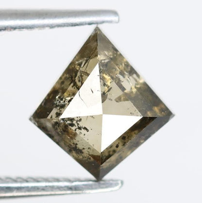 1.12 Carat Natural Salt and Pepper Kite-Shaped Diamond | 7.80x7.30x3.20mm Opaque Loose Gemstone | Unique Kite Cut Diamond
